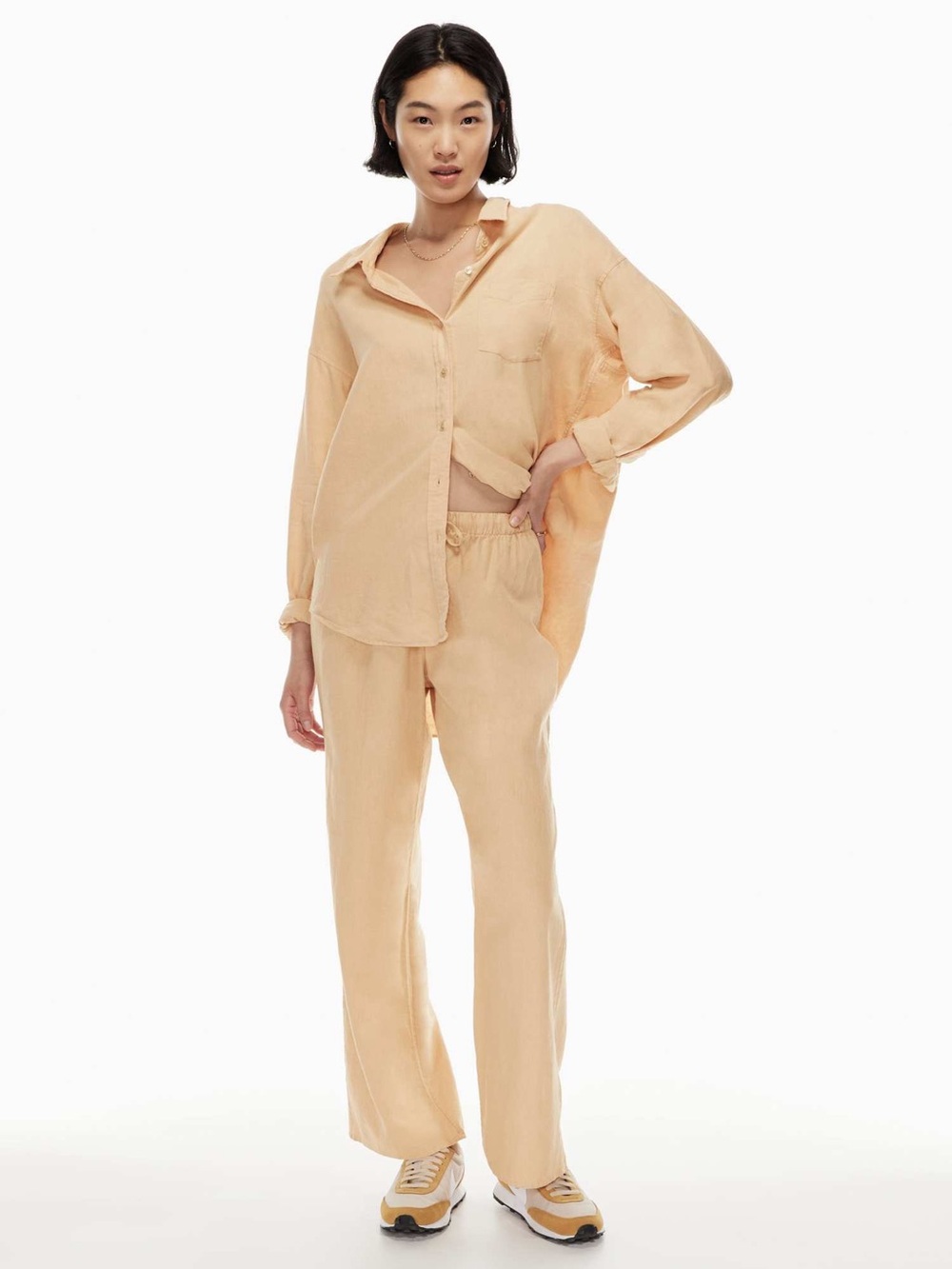Wilfred Peach-Tone Straight Leg Pants Set